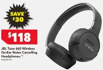 Harvey Norman JBL Tune 660 Wireless On-Ear Noise Cancelling Headphones offer