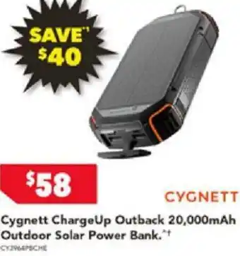 Harvey Norman Cygnett ChargeUp Outback 20,000mAh Outdoor Solar Power Bank offer