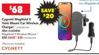 Cygnett MagHold II Vent Mount Car Wireless Charger
