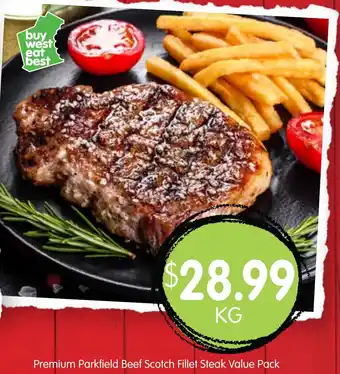 Spudshed Premium Parkfield Beef Scotch Fillet Steak Value Pack offer