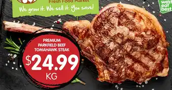 Spudshed PREMIUM PARKFIELD BEEF TOMAHAWK STEAK offer