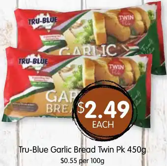 Spudshed Tru-Blue Garlic Bread Twin Pk 450g offer