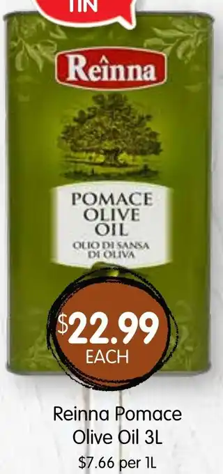 Spudshed Reinna Pomace Olive Oil 3L offer