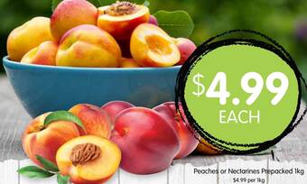 Spudshed Peaches or Nectarines Prepacked 1kg offer
