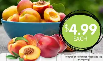 Spudshed Peaches or Nectarines Prepacked 1kg offer