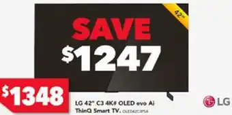 Harvey Norman LG 42" C3 4K OLED evo Ai ThinQ Smart TV offer