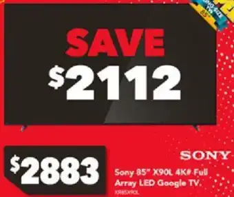 Sony 85" X90L 4K-Full Array LED Google TV
