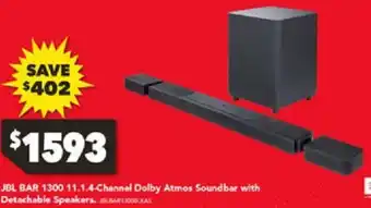 Harvey Norman JBL BAR 1300 11.1.4-Channel Dolby Atmos Soundbar with Detachable Speakers offer