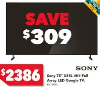 Sony 75" X85L 4K Full Array LED Google TV