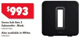 Harvey Norman Sonos Sub Gen 3 Subwoofer - Black offer