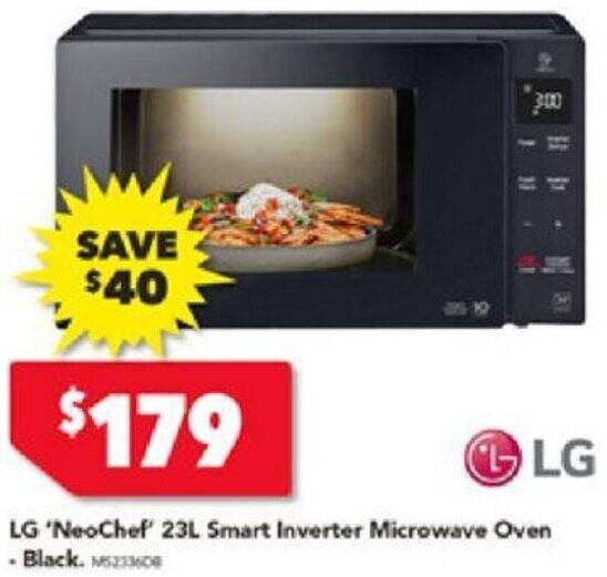 LG 'NeoChef' 23L Smart Inverter Microwave Oven Black offer at Harvey
