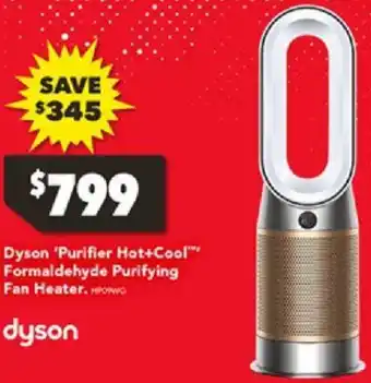 Harvey Norman Dyson 'Purifier Hot+Cool Formaldehyde Purifying Fan Heater offer