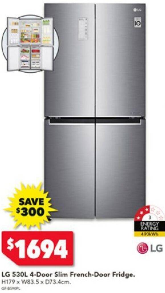 LG 530L 4Door Slim FrenchDoor Fridge offer at Harvey Norman