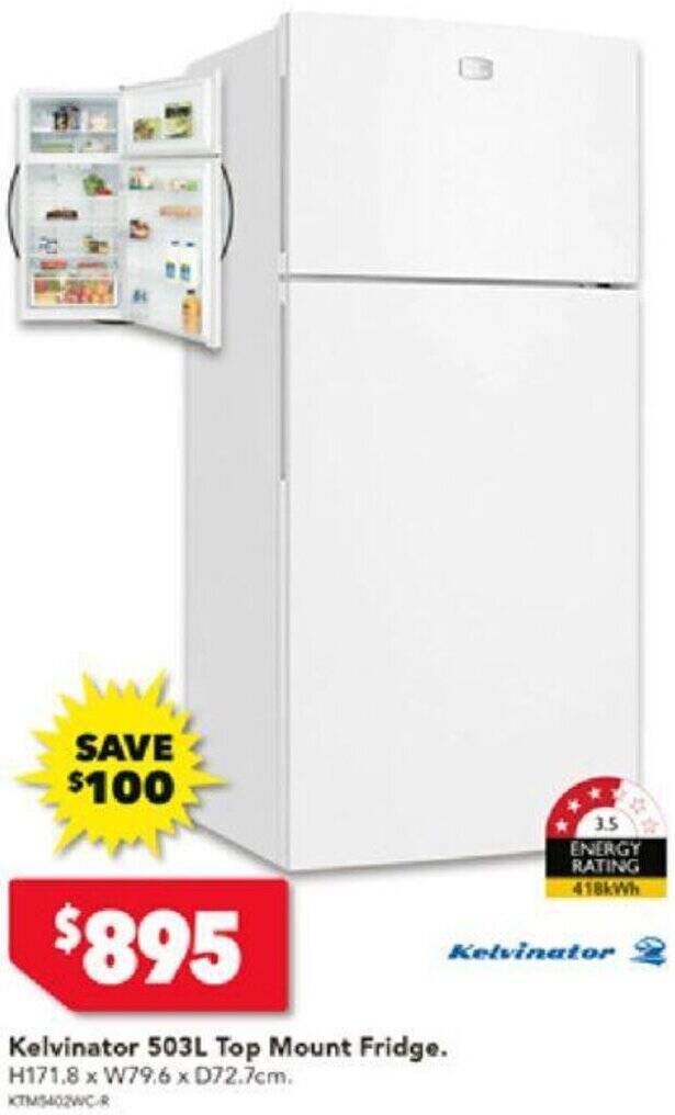 Kelvinator 503L Top Mount Fridge offer at Harvey Norman
