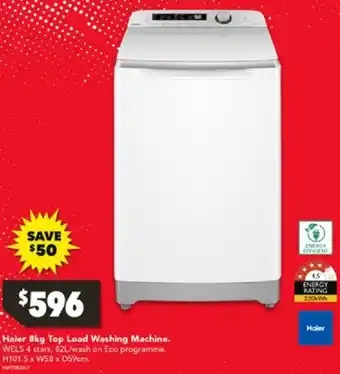 Harvey Norman Haier 8kg Top Load Washing Machine offer