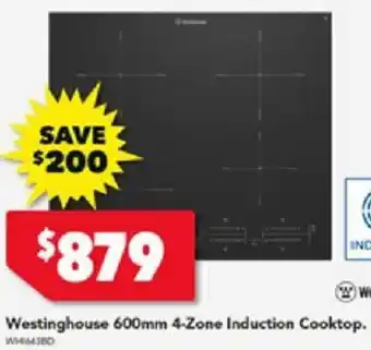 Harvey Norman Westinghouse 600mm 4-Zone Induction Cooktop offer