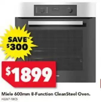 Harvey Norman Miele 600mm 8-Function CleanSteel Oven offer