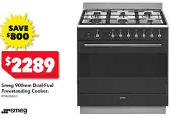 Harvey Norman Smeg 900mm Dual-Fuel Freestanding Cooker offer