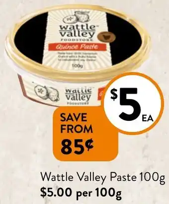 Foodworks Wattle Valley Paste 100g offer