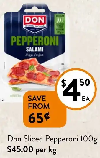 Foodworks Don Sliced Pepperoni 100g offer