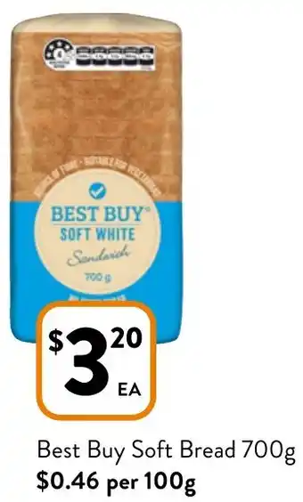 Foodworks Best Buy Soft Bread 700g offer