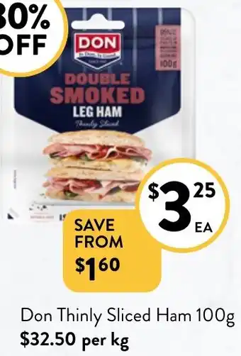 Foodworks Don Thinly Sliced Ham 100g offer