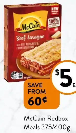 Foodworks McCain Redbox Meals 375/400g offer