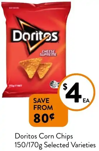 Foodworks Doritos Corn Chips 150/170g offer