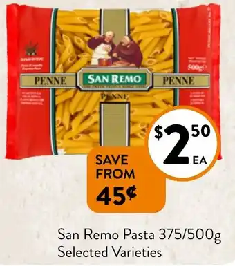 Foodworks San Remo Pasta 375/500g offer