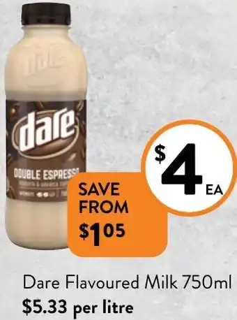 Foodworks Dare Flavoured Milk 750ml offer