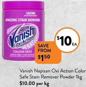 Foodworks Vanish Napisan Oxi Action Color Safe Stain Remover Powder 1kg offer