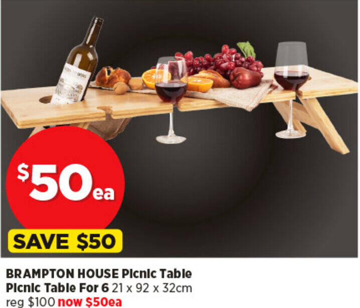 BRAMPTON HOUSE Picnic Table Picnic Table offer at Spotlight