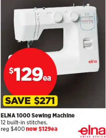 Spotlight ELNA 1000 Sewing Machine offer