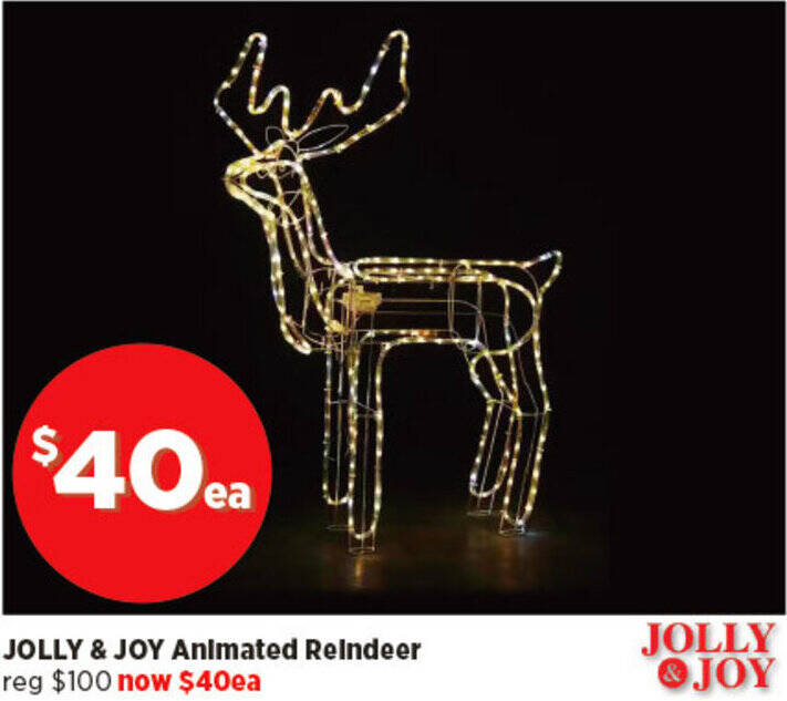 JOLLY & JOY Animated Reindeer offer at Spotlight