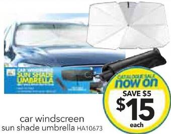 Cheap as Chips car windscreen sun shade umbrella offer