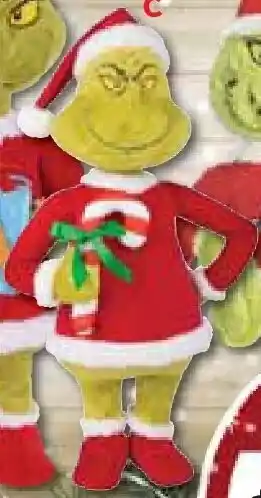 happy shuffle-grinch in Santa suit