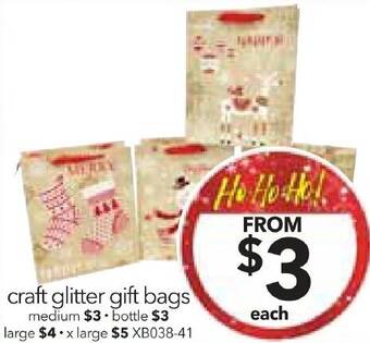 Cheap as Chips craft glitter gift bags offer