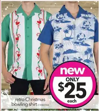 Cheap as Chips retro Christmas bowling shirt offer