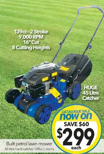 Cheap as Chips Built petrol lawn mower offer