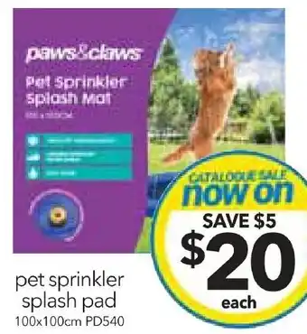 Cheap as Chips pet sprinkler splash pad offer