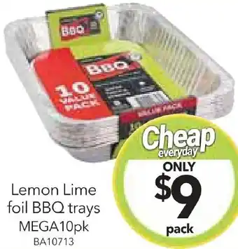 Lemon Lime foil BBQ trays