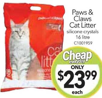 Cheap as Chips Paws & Claws Cat Litter silicone crystals offer