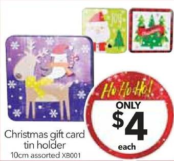 Cheap as Chips Christmas gift card tin holder offer