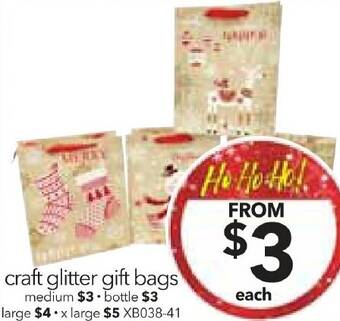 Cheap as Chips craft glitter gift bags offer