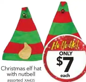 Christmas elf hat with nutbell