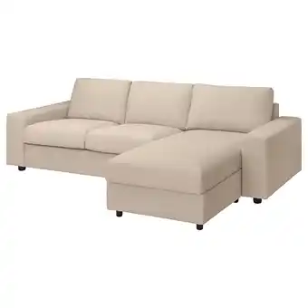 IKEA Vimle 3-seat sofa with chaise longue, with wide armrests/hallarp beige offer