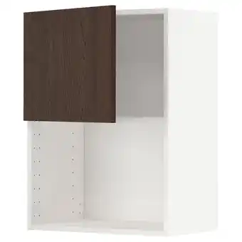 Metod wall cabinet for microwave oven, white/sinarp brown, 60x37x80 cm