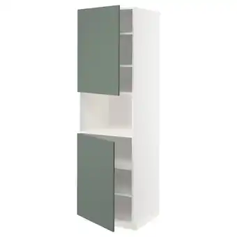 IKEA Metod high cab f micro w 2 doors/shelves, white/bodarp grey-green, 60x60x200 cm offer