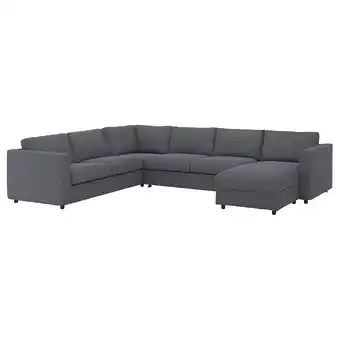 IKEA Vimle crnr sofa-bed, 5-seat w chaise lng, gunnared medium grey offer