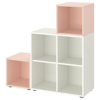 IKEA Eket cabinet combination with feet, white/pale pink, 105x35x107 cm offer